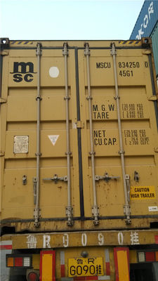 China Aço amarelo recipientes de frete usados 20 pés profissionais para o transporte de carga fornecedor